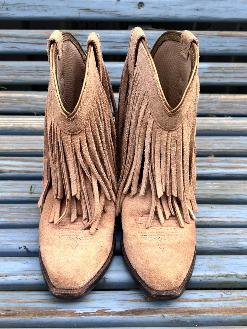 Ariat Girls Tassel Leather Cowboy Boots - Picture 5 of 9